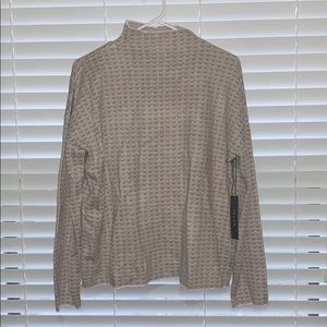 Tahari funnel neck herringbone sweater